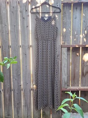 Banana Republic Navy Blue Geometric Circle Halter Maxi Dress Size 4